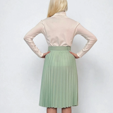 Fustă plisată cu curea aqua