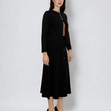 Jachetă tricotată cu nasturi aurii negru