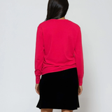 Jachetă cu buzunare si nasturi ciclam