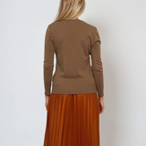 Pulover călduros cu guler rotund olive