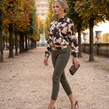 Jachetă bomber cu imprimeu animal print kaki
