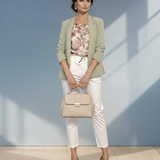 Sacou din crepe fără nasturi fistic