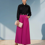 Cămașă din bumbac cu strasuri și fundă negru