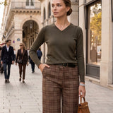 Pulover basic en-coeur kaki-dark