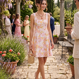 Rochie până la genunchi din bumbac cu imprimeu floral ORSAY alb-flori