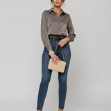 Cămașă din satin gri