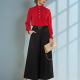 Fustă-pantaloni cu pense și curea negru