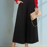 Fustă-pantaloni cu pense și curea negru