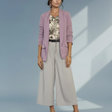 Pantaloni largi din vâscoză cu pense și curea inclusă gri