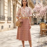 Bluză guler tunică cu un nasture aqua