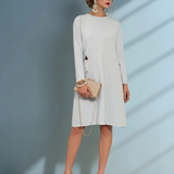 Rochie cu mânecă lungă și buzunar bleu