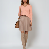 Jachetă cu buzunare si nasturi roz