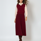 Vestă cu mâneci si guler cămasă grena