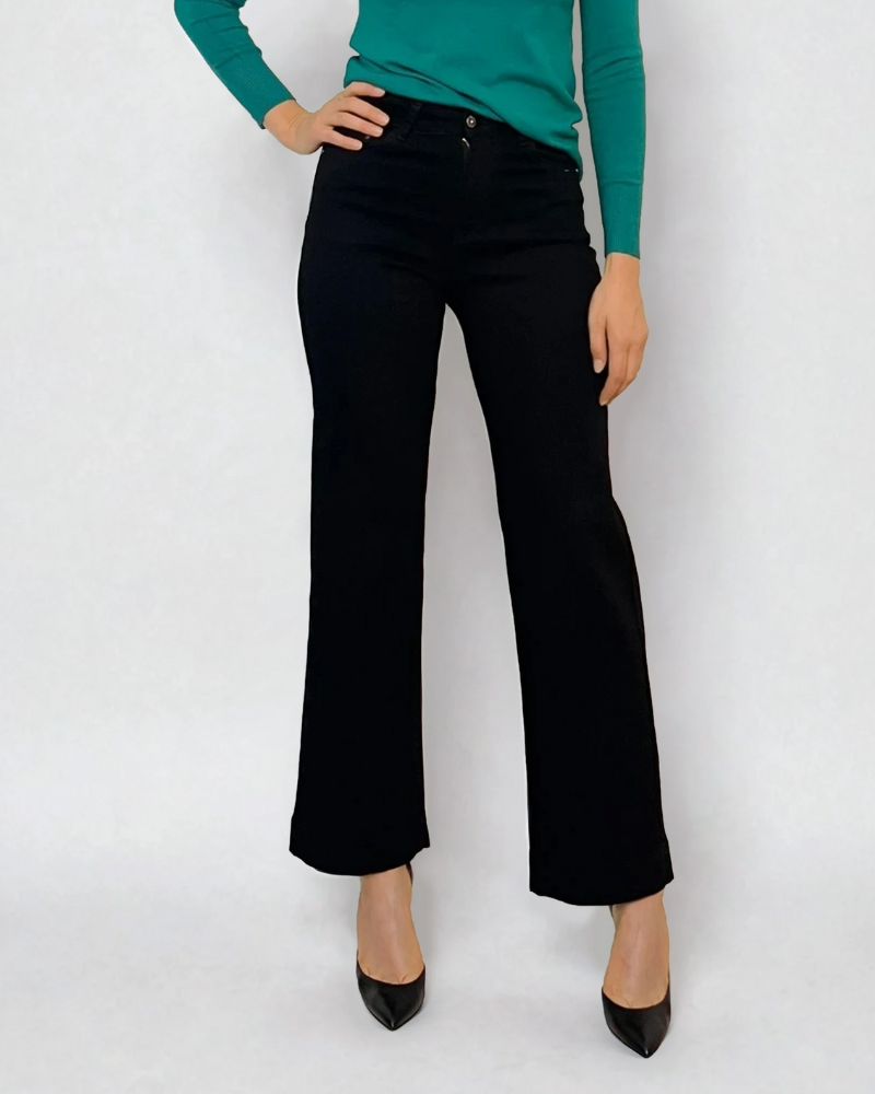 Blugi lungi drepti cu buzunare negru 