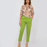 Bluză din bumbac imprimată floral beige 