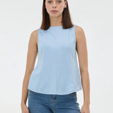 Bluză fără mâneci cu peplum ORSAY bleu ORS026