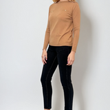 Bluză fină din tricot cu nasturi aurii beige 