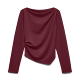 Bluză scurtă cu decolteu barcă grena VERO MODA VM006