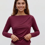 Bluză scurtă cu decolteu barcă grena VERO MODA VM006