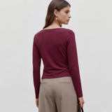 Bluză scurtă cu decolteu barcă grena VERO MODA VM006