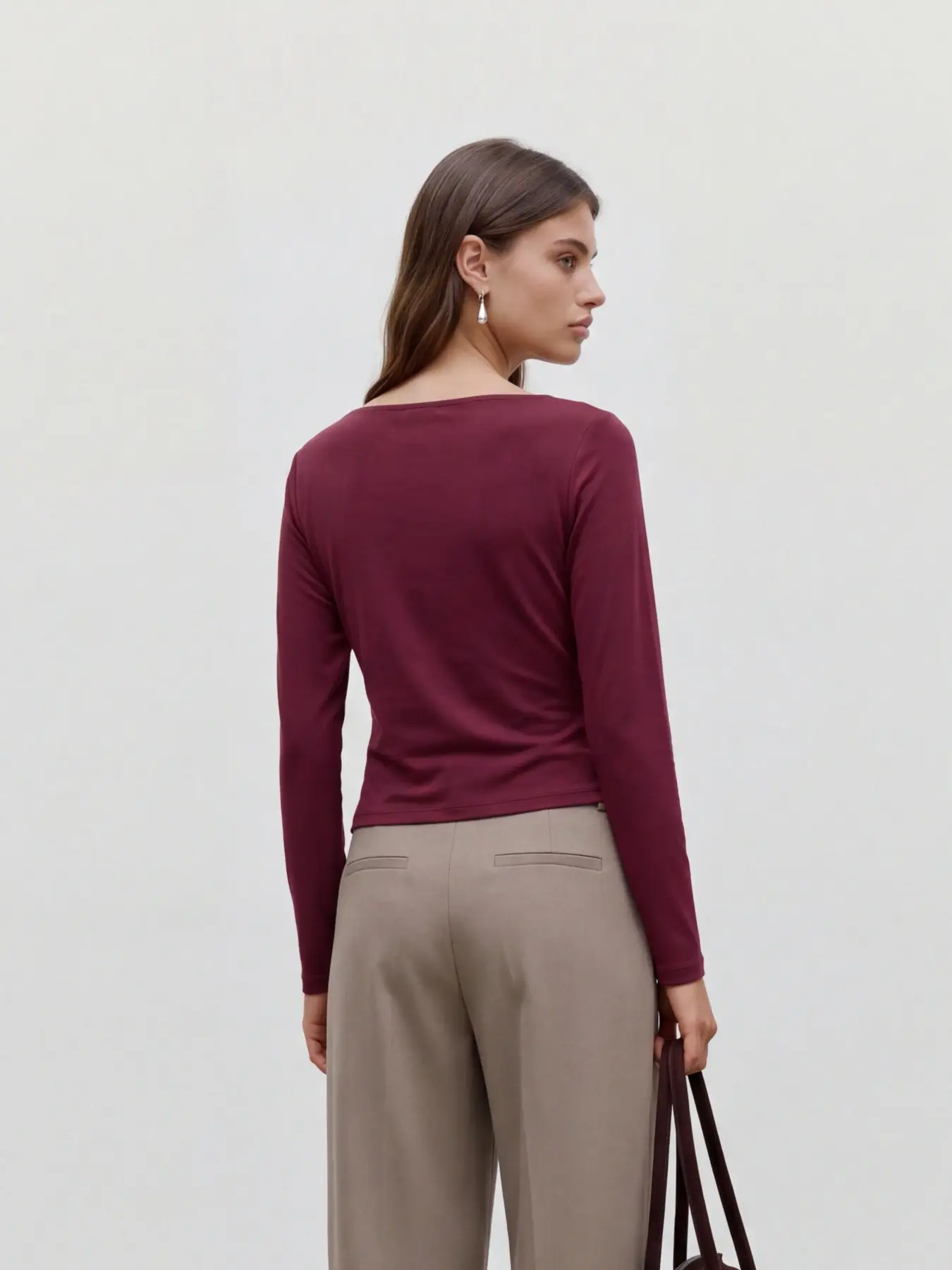 Bluză scurtă cu decolteu barcă grena VERO MODA VM006