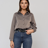 Cămașă din satin gri