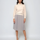 Vestă cu mâneci si guler cămasă alb