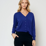 Jachetă cu buzunare si nasturi albastru