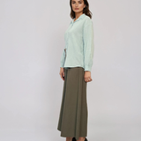 Cămașă din vâscoză cu mânecă lungă aqua