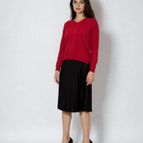 Pulover cu en-coeur rosu