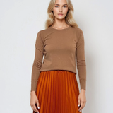 Pulover călduros cu guler rotund olive