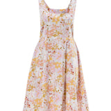 Rochie până la genunchi din bumbac cu imprimeu floral ORSAY alb-flori