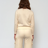 Pulover cu inimă brodată alb-rosu