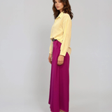 Cămașă din vâscoză cu mânecă lungă galben