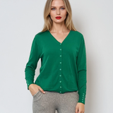 Jachetă cu buzunare si nasturi verde