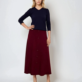 Pulover cu decolteu în V moale si confortabil bleumarin