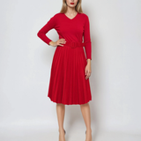 Pulover cu decolteu în V moale si confortabil rosu