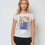 Tricou fata cu tigara-Alb