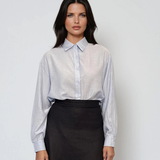 Cămașă din vascoză cu mânecă lungă bleu