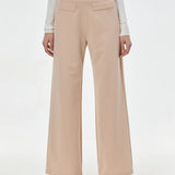 Pantaloni evazați cu clapetă buzunare ORSAY crem