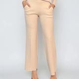 Pantaloni tricot office crem