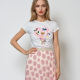 Tricou mulat din bumbac cu print baloane roz roz