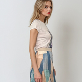 Tricou mulat din bumbac cu print tigru fashionable crem