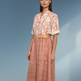 Bluză guler tunică cu un nasture aqua