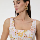 Rochie până la genunchi din bumbac cu imprimeu floral ORSAY alb-flori