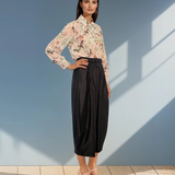 Pantaloni stil balon cu buzunare negru