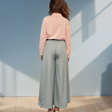 Cămașă din vâscoză cu mânecă lungă roz