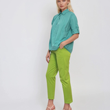 Cămașă din bumbac uni turcoaz