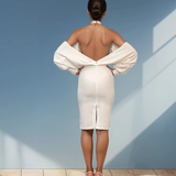Rochie cu umerii goi alb
