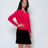 Jachetă cu buzunare si nasturi ciclam